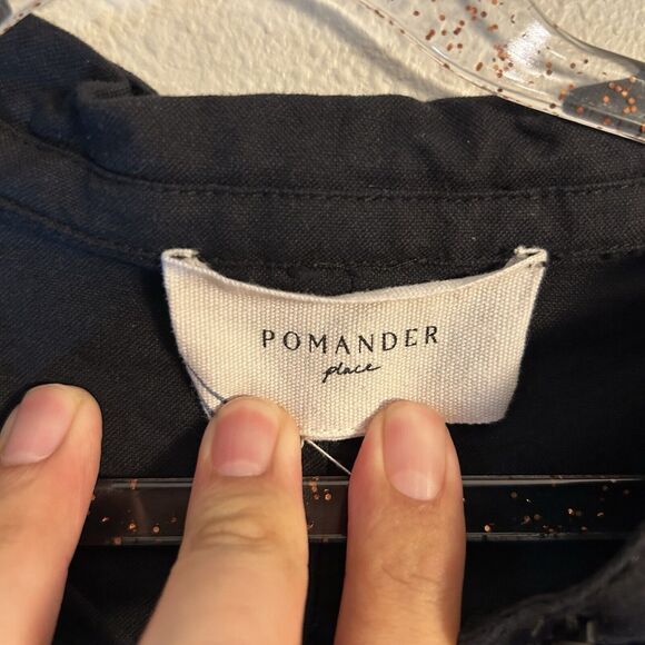 Pomander Tuckernuck Women's Black Place Polly Mini Dress M *Missing  1 Button - Picture 3 of 8